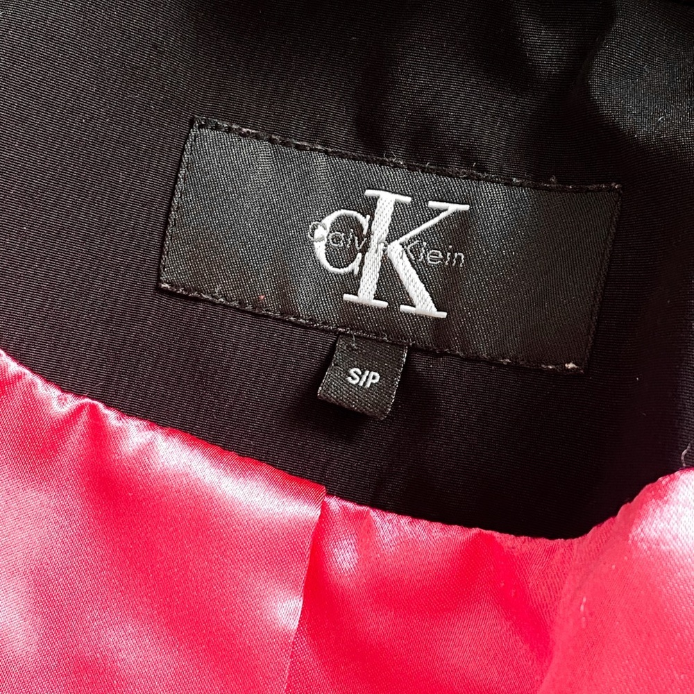 Calvin Klein Black Trench Coat with Sash – Size Small - Picture 9 of 10